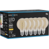 Mexen Vintis 6x LED-Filament-Spirallampe E27, G80, 4W, Warm - 2700K, 360 lm, bernstein - L165-E27-0427-50x06