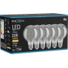 Mexen Vintis 6x LED-Filament-Spirale Glühbirne E27, G80, 4W, Warm - 2700K, 220 lm, Rauch - L165-E27-0427-70x06