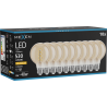 Mexen Vintis 10x LED-Filament-Glühbirne Spirale E27, G80, 6W, Warm - 2200K, 530 lm, Amber - L165-E27-0622-50x10