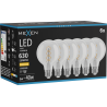 Mexen Vintis 6x LED-Filament-Glühbirne Spirale E27, G80, 6W, Warm - 2700K, 630 lm, klar - L165-E27-0627-00x06