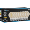 Mexen Vintis 10x LED-Filamentspirale Glühbirne E27, G80, 6W, Warm - 2700K, 530 lm, amber - L165-E27-0627-50x10