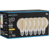 Mexen Vintis 6x Filament-LED-Glühbirne Spirale E27, G80, 8W, Warm - 2200K, 600 lm, amber - L165-E27-0822-50x06