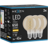 Mexen Vintis 3x LED Filament Spiralbirne E27, G80, 8W, Warm - 2700K, 650 lm, bernstein - L165-E27-0827-50x03