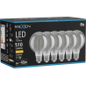 Mexen Vintis 6x Filament-LED-Glühbirne Spirale E27, G80, 8W, Warm - 2700K, 510 lm, Rauch - L165-E27-0827-70x06