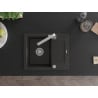 Mexen Enzo Granitspüle 1-beckig mit Abtropffläche und Küchenarmatur Rita, schwarz/gold metallic - 6506-75-670300-00