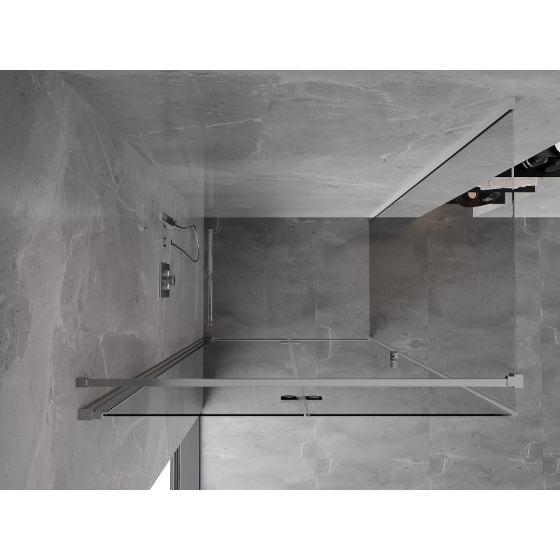 Mexen Mist-F faltbare Duschkabine links 110 x 80 cm, transparent, Chrom - 8A6T-110-080-01-00-L