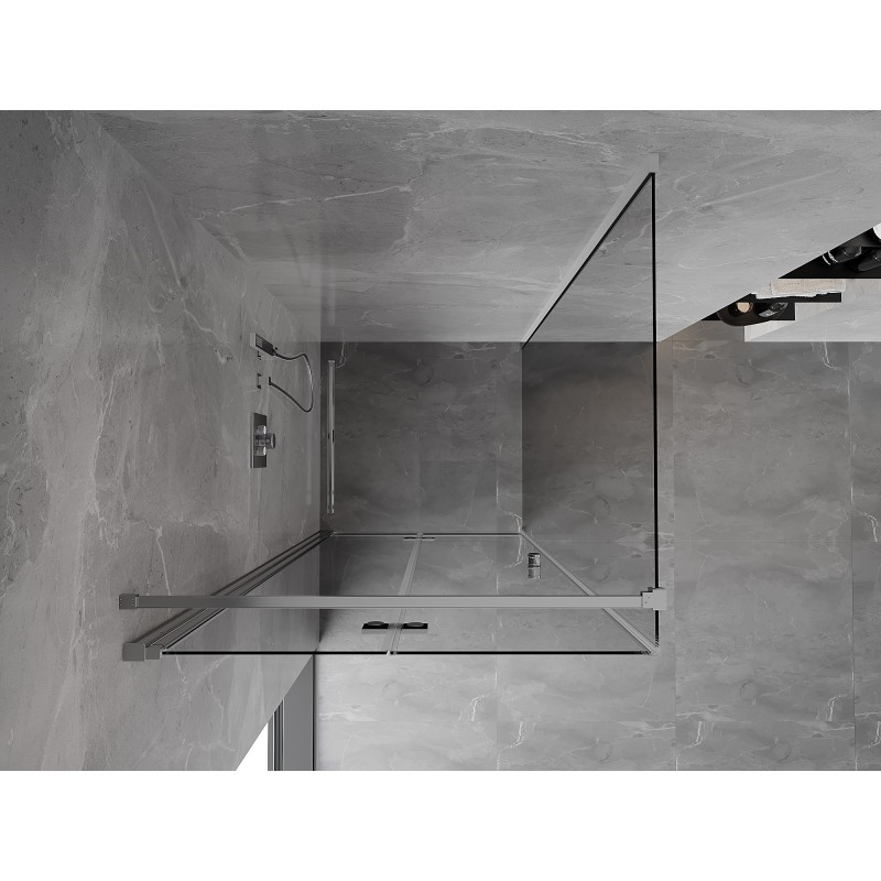 Mexen Mist-F faltbare Duschkabine links 100 x 100 cm, transparent, Chrom - 8A6T-100-100-01-00-L