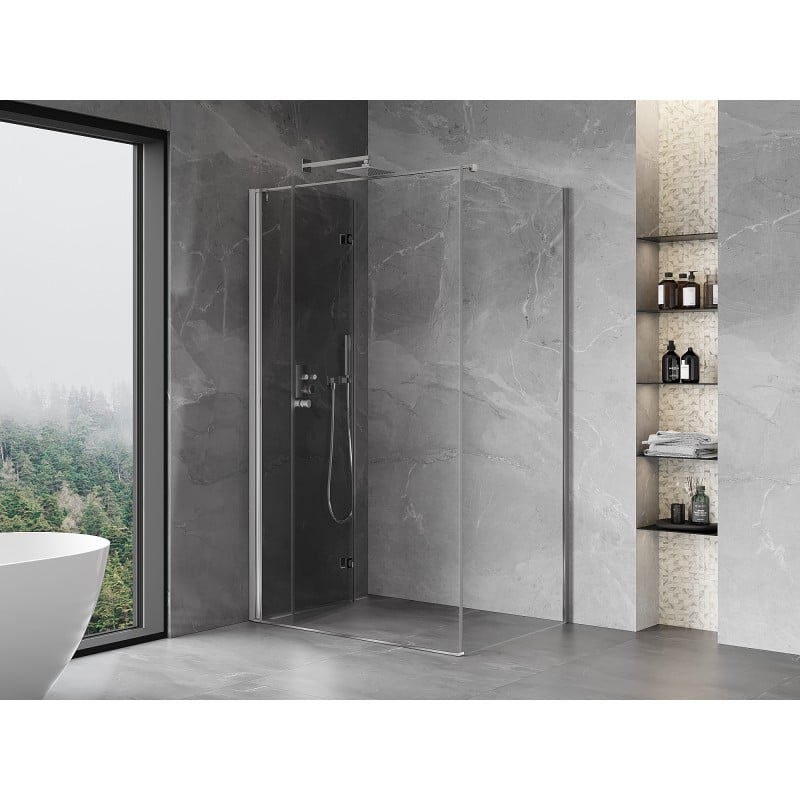 Mexen Mist-F Duschkabine klappbar links 90 x 110 cm, transparent, Chrom - 8A6T-090-110-01-00-L