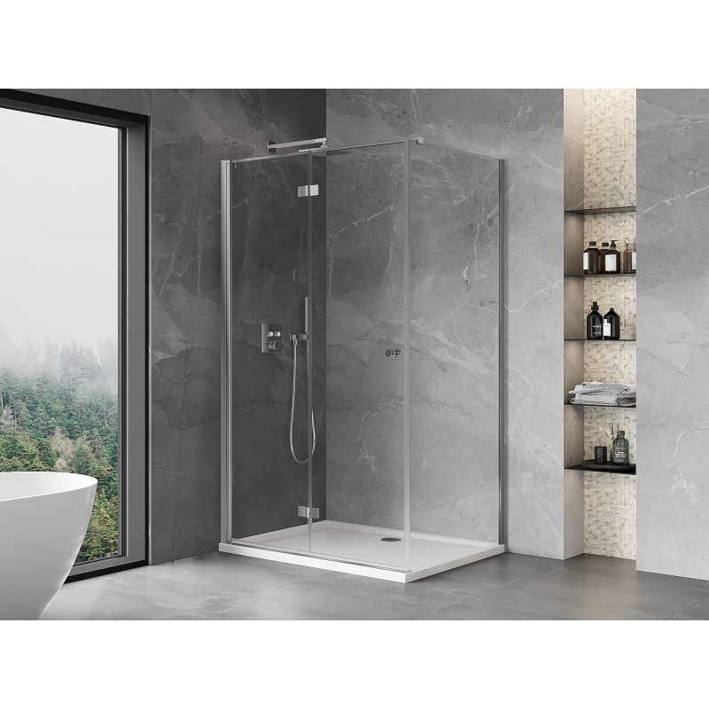 Mexen Mist-F faltbare Duschkabine links 75 x 120 cm, transparent, Chrom - 8A6T-075-120-01-00-L