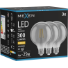 Mexen Vintis 3x Filament-LED-Lampe E27, G95, 4W, Warm - 2700K, 300 lm, Rauch - L157-E27-0427-70x03