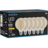 Mexen Vintis 6x LED-Filamentlampe E27, G95, 6W, Warm - 2200K, 600 lm, bernsteinfarben - L157-E27-0622-50x06