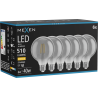 Mexen Vintis 6x LED-Filamentlampe E27, G95, 6W, Warm - 2700K, 510 lm, Rauch - L157-E27-0627-70x06