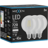 Mexen Vintis 3x Filament LED-Glühbirne E27, G95, 6W, Neutral - 4000K, 720 lm, klar - L157-E27-0640-00x03