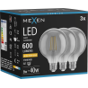 Mexen Vintis 3x LED-Filament-Lampe E27, G95, 8W, Warm - 2200K, 600 lm, Rauch - L157-E27-0822-70x03