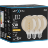 Mexen Vintis 3x LED Filament Spiralbirne E27, G95, 6W, Warm - 2200K, 530 lm, Bernstein - L167-E27-0622-50x03