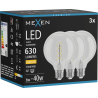 Mexen Vintis 3x LED-Filament-Glühbirne Spirale E27, G95, 6W, Warm - 2700K, 630 lm, klar - L167-E27-0627-00x03