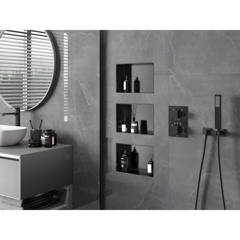 Mexen X-Wall-NR nischenregal ohne Flansch 30 x 20 cm, gebürstetes Gun Gray - 19E1302010