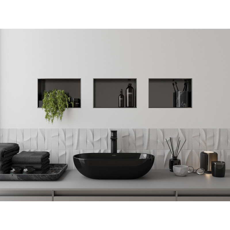 Mexen X-Wall-NR nischenregal ohne Flansch 30 x 20 cm, gebürstetes Gun Gray - 19E1302010