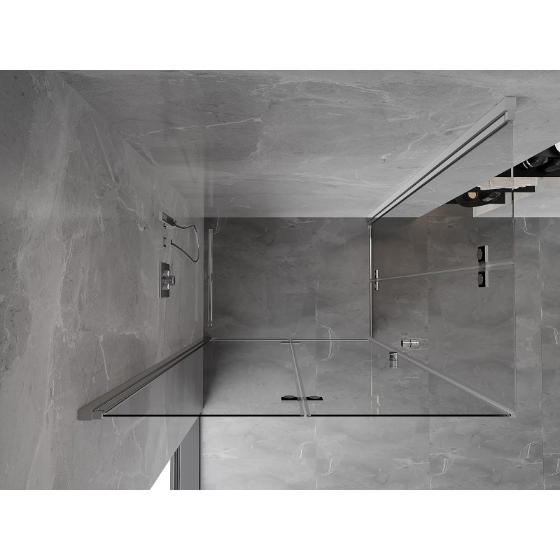 Mexen Mist-F Duo Falt-Duschkabine links 115 x 70 cm, transparent, Chrom - 8A6-115L-070P-01-00