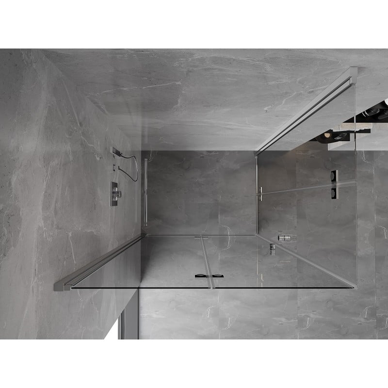Mexen Mist-F Duo klappbare Duschkabine links 120 x 70 cm, transparent, Chrom - 8A6-120L-070P-01-00