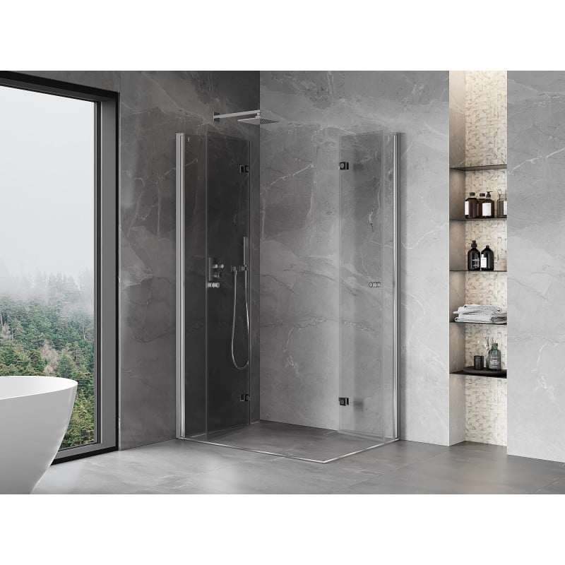 Mexen Mist-F Duo faltbare Duschkabine links 120 x 75 cm, transparent, Chrom - 8A6-120L-075P-01-00