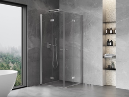 Mexen Mist-F Duo faltbare Duschkabine 80 x 80 cm, transparent, Chrom - 8A6-080L-080P-01-00