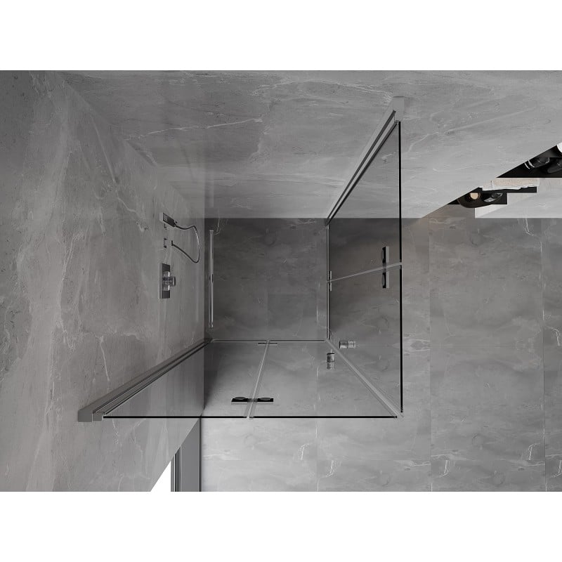 Mexen Mist-F Duo faltbare Duschkabine 80 x 80 cm, transparent, Chrom - 8A6-080L-080P-01-00
