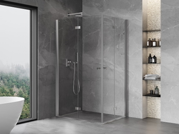 Mexen Mist-F Duo Duschkabine faltbar links 100 x 80 cm, transparent, Chrom - 8A6-100L-080P-01-00