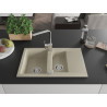 Mexen Gaspar Granitspüle 1,5-Becken mit Abtropffläche und Küchenarmatur Rita, beige - 6507-69-670300-00