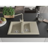 Mexen Gaspar Granitspüle 1,5-beckig mit Abtropffläche und Küchenarmatur Rita, Beige - 6507-69-670300-69