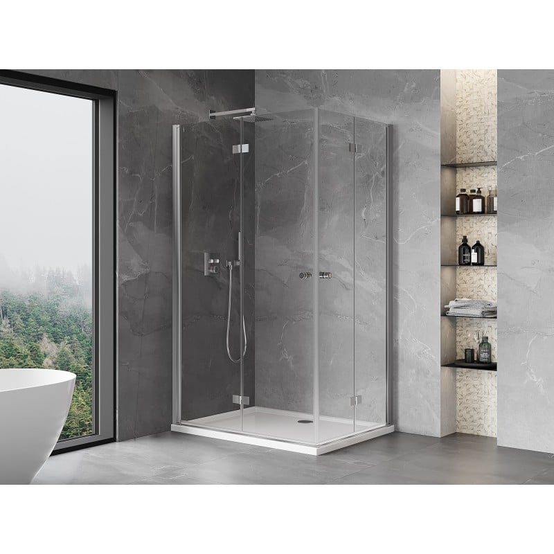 Mexen Mist-F Duo faltbare Duschkabine links 100 x 95 cm, transparent, Chrom - 8A6-100L-095P-01-00
