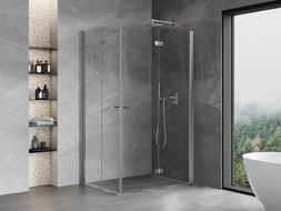 Mexen Mist-F Duo Duschkabine klappbar rechts 75 x 95 cm, transparent, Chrom - 8A6-075L-095P-01-00