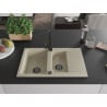 Mexen Gaspar Granitspüle 1,5-Becken mit Abtropffläche und Küchenarmatur Rita, beige - 6507-69-670300-70