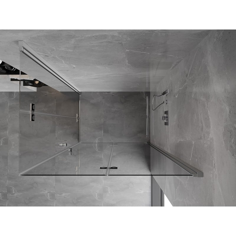 Mexen Mist-F Duo faltbare Duschkabine rechts 80 x 100 cm, transparent, Chrom - 8A6-080L-100P-01-00