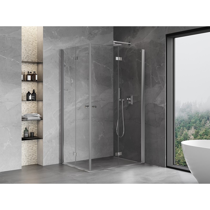 Mexen Mist-F Duo klappbare Duschkabine rechts 110 x 120 cm, transparent, Chrom - 8A6-110L-120P-01-00