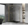 Mexen Mist-F faltbare Duschkabine links 110 x 100 cm, transparent, gold - 8A6T-110-100-50-00-L