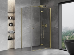 Mexen Mist-F faltbare Duschkabine rechts 90 x 80 cm, transparent, gold - 8A6T-090-080-50-00-P