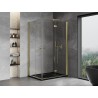 Mexen Mist-F Duo klappbare Duschkabine rechts 75 x 100 cm, transparent, gold - 8A6-075L-100P-50-00