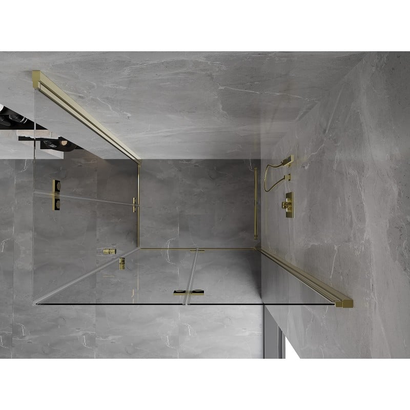 Mexen Mist-F Duo Duschkabine klappbar rechts 80 x 100 cm, transparent, gold - 8A6-080L-100P-50-00