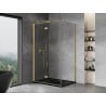 Mexen Mist-F faltbare Duschkabine links 95 x 70 cm, transparent, gebürstetes Gold - 8A6T-095-070-55-00-L