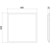 Mexen Brill LED-Deckenpaneel, unterputz 60 x 60 cm, 40W, Neutral - 4000K, 3600 lm, schwarz - L200-060-060-4040-70