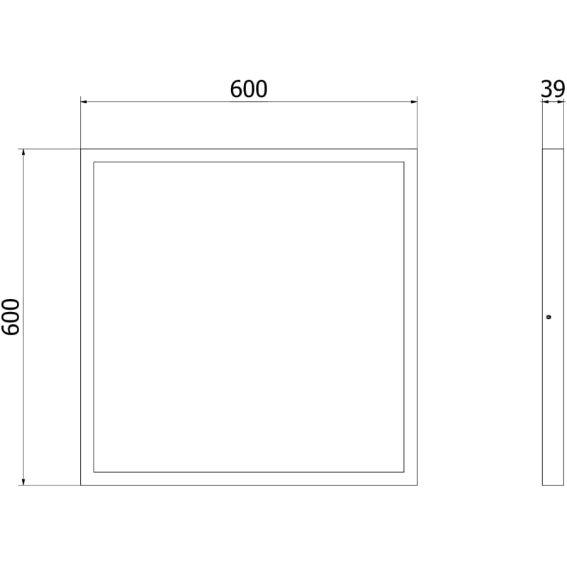 Mexen Brill-S LED-Deckenpanel Aufputz 60 x 60 cm, 48W, Neutral - 4000K, 4800 lm, schwarz - L206-060-060-4840-70