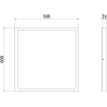 Mexen Brill-S LED-Deckenpanel zum Aufputz 60 x 60 cm, 36W, Neutral - 4000K, 4320 lm, weiß - L207-060-060-3640-20