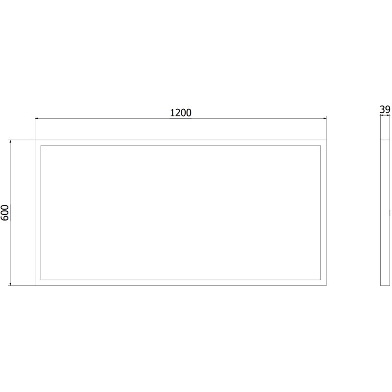 Mexen Brill-S LED-Deckenpanel Aufputz 120 x 60 cm, 60W, Neutral - 4000K, 6600 lm, schwarz - L207-120-060-6040-70