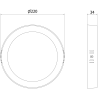 Mexen LDSR LED-Deckenleuchte Aufputz Ø 22 cm, 18W, Neutral - 4000K, 1980 lm, weiß - L212-022-1840-20