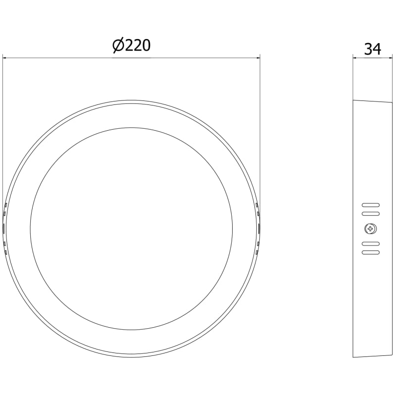 Mexen LDSR LED-Deckenleuchte Aufputz Ø 22 cm, 18W, Kalt - 6500K, 1980 lm, weiß - L212-022-1865-20
