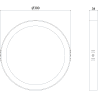 Mexen LDSR LED-Deckenleuchte zur Aufbaumontage Ø 30 cm, 24W, Neutral – 4000K, 2640 lm, weiß - L212-030-2440-20