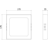 Mexen LDSS Deckenleuchte LED Aufputz 17 x 17 cm, 12W, Neutral - 4000K, 1320 lm, weiß - L213-017-1240-20