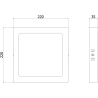 Mexen LDSS LED-Deckenleuchte zur Oberflächenmontage 22 x 22 cm, 18W, Neutral - 4000K, 1980 lm, weiß - L213-022-1840-20
