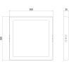 Mexen LDSS LED-Deckenleuchte, Aufputzmontage, 30 x 30 cm, 24W, Neutral - 4000K, 2640 lm, weiß - L213-030-2440-20